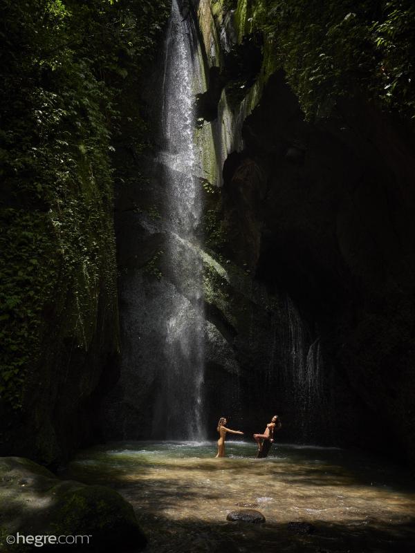 Clover and Putri Bali waterfall #16